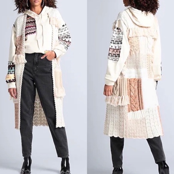 Alice + Olivia Jackets & Blazers - ALICE + OLIVIA Perry patchwork cream maxi vest